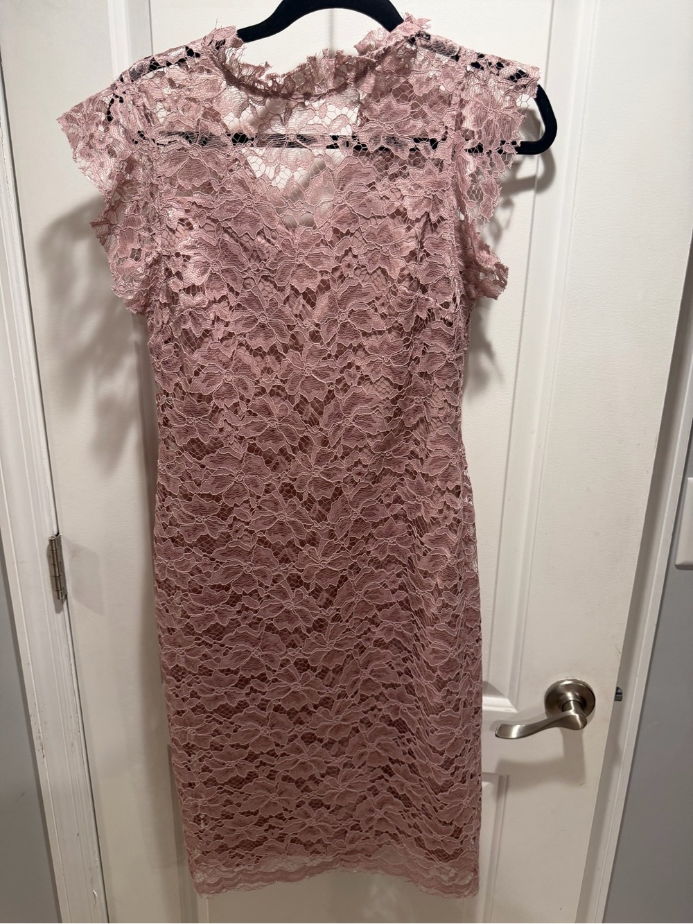 Enfocus Studio Dusty Rose Lace Cap-Sleeve Sheath Dress